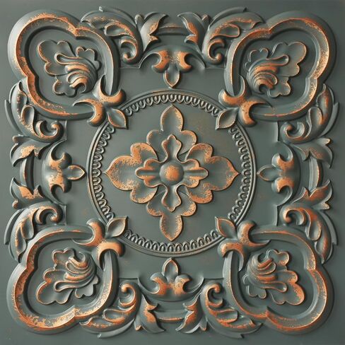 من عادي إلى جميل في ساعات DCT30agwg-24x24-10 Gaby PVC 2 × 2 بوصة غراء أو بلاط سقف قابل للوضع (علبة / 40 قدم مربع)، ذهب أبيض قديم، 10 in Kuwait
