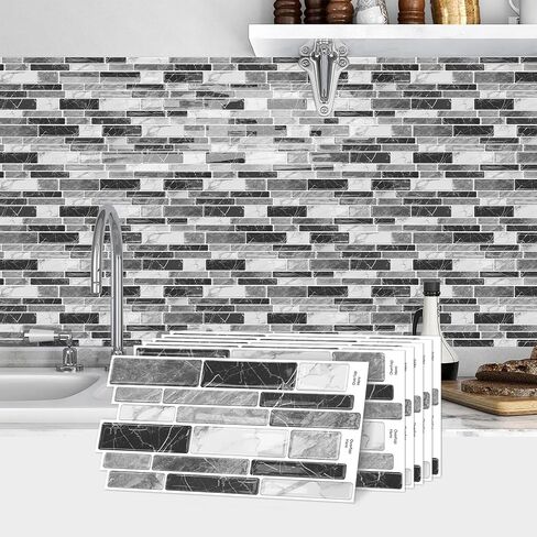 20 Sheets of 9.6" x 4.7" Peel and Stick Tile Backsplash for Kitchen - Self-Adhesive Vinyl Wall Tiles Stick-On Tile for Bathroom Laundry in Saudi Arabia