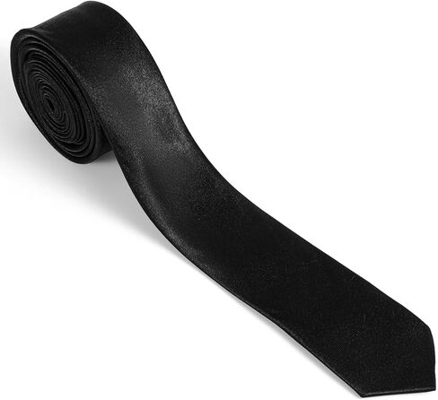 Skinny Tie Men Women Halloween Black Ties Skinny Solid Pure Color Thin Ties Plain Formal Slim Neckties Extra Long SlimTie For Adults Any Age Halloween Costume Matching in Saudi Arabia