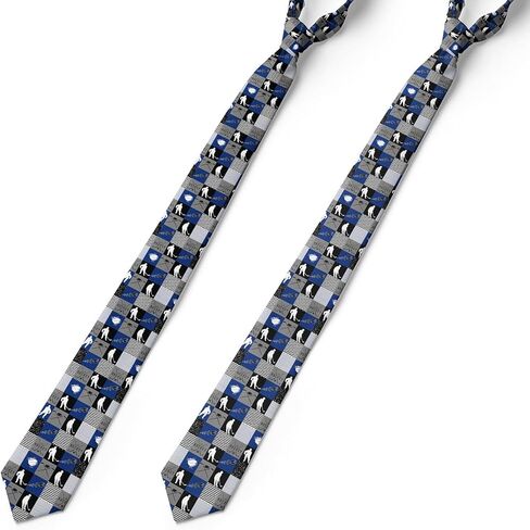 Feelyou Ice Hockey Novelty Tie Gift for Men Blue Grey Black Winter Sports Games Novelty Tie Gift for Men Hockey Pucks Player Men's Ties Geometric Stripes Patchwork in Saudi Arabia