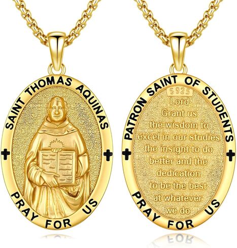Saint Francis Necklace 925 Sterling Silver Saint Francis of Assisi Oval Pendant,Patron Saint Animal Amulet Jewelry for Men with 22 in Chain in Kuwait