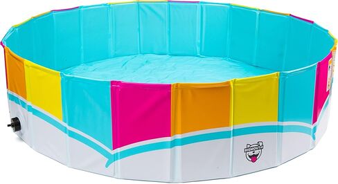 BigMouth Inc Foldable Dog Pool Collapsible Hard Plastic Pet Swimming Pool Portable Dog Bath Tub Kiddie Pool for Small Medium Dogs Cats Kids 47" Rainbow in Saudi Arabia