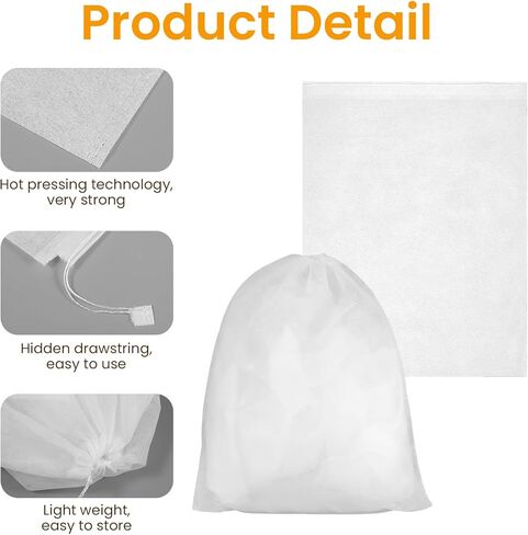 100PCS Dust Bags for Handbags 15x19 inch, Non Woven Purse Dust Cover Bags for Storage, Breathable Cloth Storage Pouch with Drawstring for Shoe Boots Purses Home Travel Closet Organizer in Saudi Arabia