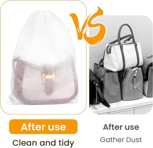 100PCS Dust Bags for Handbags 15x19 inch, Non Woven Purse Dust Cover Bags for Storage, Breathable Cloth Storage Pouch with Drawstring for Shoe Boots Purses Home Travel Closet Organizer in Saudi Arabia
