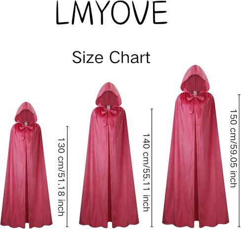 عباءة LMYOVE الهولندية المخملية للكبار بقلنسوة وردية اللون للهالوين in Saudi Arabia
