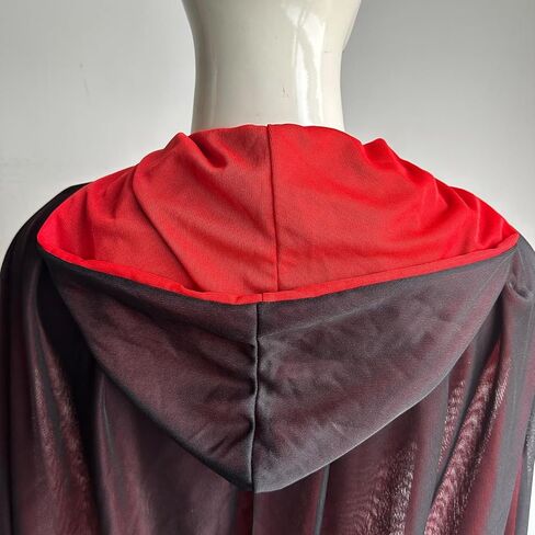 Halloween Vampire Hooded Cape, Unisex Reversible Cloak with Hood Halloween Witch Cape for Party Cosplay Costumes in Saudi Arabia