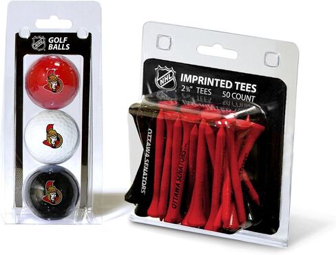 Team Golf NHL Logo Imprinted Golf Balls (3 Count) & 2-3/4" Regulation Golf Tees (50 Count), Multi Colored in Kuwait