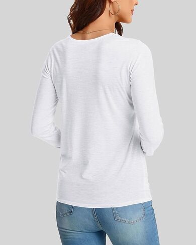 Long Sleeve Shirts for Women Basic Crew Neck Fall Tops Casual Fit T Shirts in Saudi Arabia