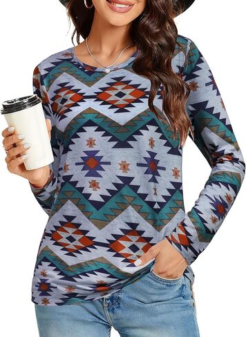 Long Sleeve Shirts for Women Basic Crew Neck Fall Tops Casual Fit T Shirts in Saudi Arabia