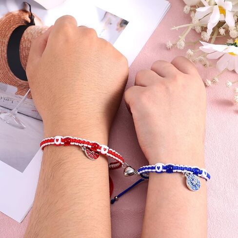 Spider Friendship Matching Bracelets, Adjustable Red and Blue Couple Bracelets for Best Friends Relationship Valentines Birthday Jewelry Gift for Lovers Girls Boys Daughter Son BF GF in Saudi Arabia