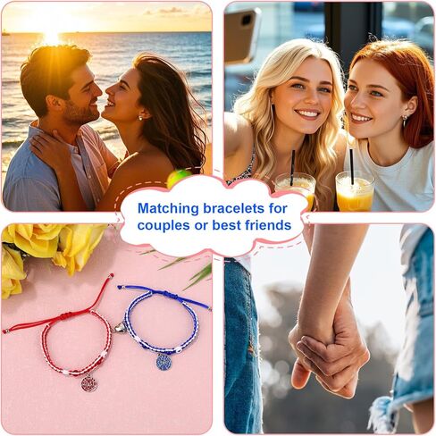 Spider Friendship Matching Bracelets, Adjustable Red and Blue Couple Bracelets for Best Friends Relationship Valentines Birthday Jewelry Gift for Lovers Girls Boys Daughter Son BF GF in Saudi Arabia