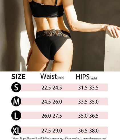 Womens Cotton Underwear Lace Dig-Free Hipster High Cut Sexy Ladies Panties Cheeky Briefs 5 Pack S-XL in Saudi Arabia