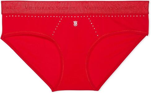 Victoria's Secret Rhinestone logo Cotton Micro Shine Hiphugger Panty Color Red New in Saudi Arabia
