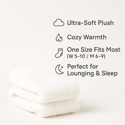 WaySoft All White Fuzzy Socks for Women or Girls Soft & Cozy Warm Sleep Lounge Socks Pack in Saudi Arabia