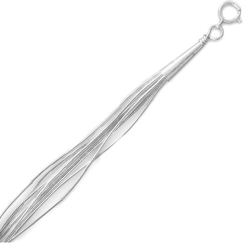 Liquid Silver Necklace 10 Strands Sterling Silver - Made in the USA in Saudi Arabia
