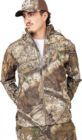 Realtree Men’s Core Soft Shell Jacket – Windproof, Water-Resistant Camo Hunting Jacket with Fleece Lining & YKK Zippers in Saudi Arabia