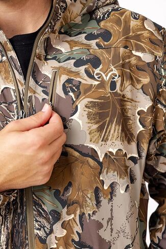 سترة Realtree للرجال الأساسية ذات الغلاف الناعم - سترة صيد مموهة مقاومة للرياح ومقاومة للماء مع بطانة من الصوف وسحابات YKK in Kuwait