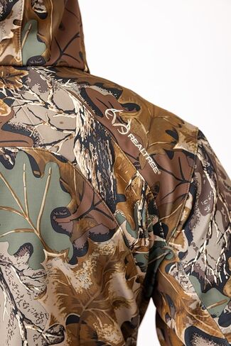 سترة Realtree للرجال الأساسية ذات الغلاف الناعم - سترة صيد مموهة مقاومة للرياح ومقاومة للماء مع بطانة من الصوف وسحابات YKK in Kuwait