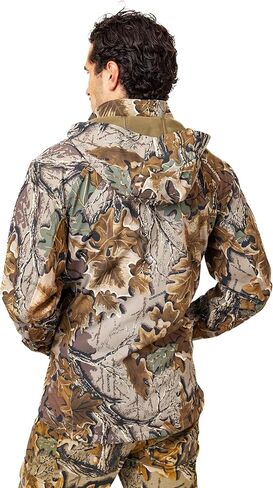 سترة Realtree للرجال الأساسية ذات الغلاف الناعم - سترة صيد مموهة مقاومة للرياح ومقاومة للماء مع بطانة من الصوف وسحابات YKK in Kuwait