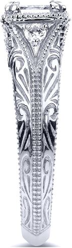 Kobelli Diamond Antique Style Filigree Engagement Ring 5/8 CTW in 14k White Gold in Saudi Arabia