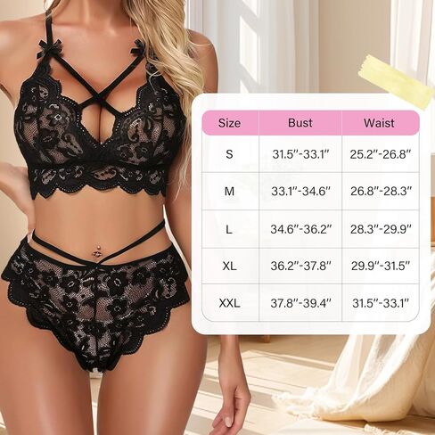 Lingerie for Women Sexy Bra and Panty Sets Sheer See Through Lace Sexy Bra Lingerie Sets Exotic Nightie Outfits for Women in Saudi Arabia