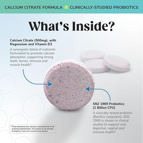 Bariatric Choice Chewable Calcium Citrate 500mg with Vitamin D3, Magnesium & Probiotics for Bariatric Surgery Patients Including Gastric Bypass & Sleeve Gastrectomy, Sugar-Free -Berry Flavor, 90 Count in Saudi Arabia
