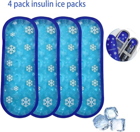 Reusable Insulin Ice Packs 4 Pack - Travel Cooler Packs for Diabetic Insulin Pen Carry Case, Suitable for Insulin Cooler Travel Case in Saudi Arabia