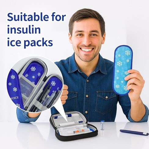 Reusable Insulin Ice Packs 4 Pack - Travel Cooler Packs for Diabetic Insulin Pen Carry Case, Suitable for Insulin Cooler Travel Case in Saudi Arabia