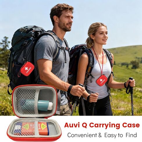 Auvi Q Carrying Case, Empty Hard-Shell Carry Box Portable Medicine Emergency Bag for 2 Auvi-Q Auto Injectors,Asthma Inhaler,Nasal Spray,Allergy Medicine,First Aid, Case Only in Saudi Arabia