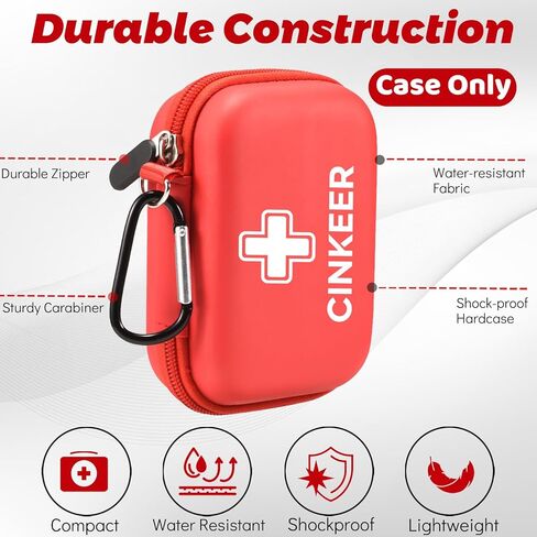 Auvi Q Carrying Case, Empty Hard-Shell Carry Box Portable Medicine Emergency Bag for 2 Auvi-Q Auto Injectors,Asthma Inhaler,Nasal Spray,Allergy Medicine,First Aid, Case Only in Saudi Arabia