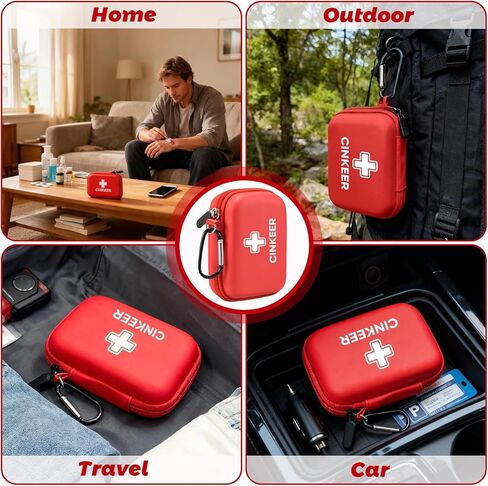 Auvi Q Carrying Case, Empty Hard-Shell Carry Box Portable Medicine Emergency Bag for 2 Auvi-Q Auto Injectors,Asthma Inhaler,Nasal Spray,Allergy Medicine,First Aid, Case Only in Saudi Arabia