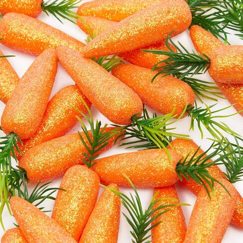Juvale Carrot Decor Foam Ornaments - 3 x 0.5 x 0.5 in, Orange & Green, 45 Pack - Kitchen Decoration & Egg Decor - Mini Foam Carrot Ornaments for Craft Projects in Saudi Arabia