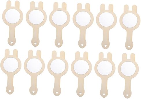 Angoily 12pcs Handmade Mini Mirrors Boys and Girls Decorative Mirrors Unfinished Craft Accessory for DIY Toys in Saudi Arabia