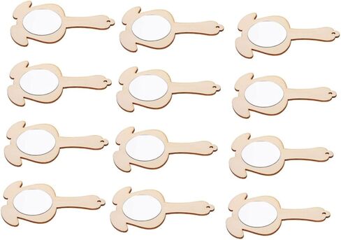Angoily 12pcs Handmade Mini Mirrors Boys and Girls Decorative Mirrors Unfinished Craft Accessory for DIY Toys in Saudi Arabia