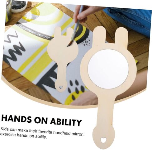 Angoily 12pcs Handmade Mini Mirrors Boys and Girls Decorative Mirrors Unfinished Craft Accessory for DIY Toys in Saudi Arabia