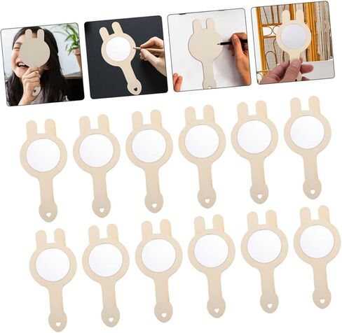Angoily 12pcs Handmade Mini Mirrors Boys and Girls Decorative Mirrors Unfinished Craft Accessory for DIY Toys in Saudi Arabia