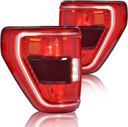 GRAND ORANGE Rear Tail Lights Compatible with Ford F150 2018 2019 2020 W/Bulbs & Wiring Harness Halogen OE-Style Tail Lamps Smoke Lens JL3Z-13405-H in Saudi Arabia