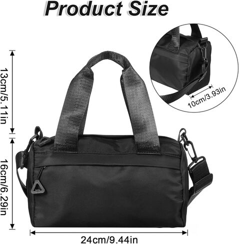 Black Mini Gym Bag, Adjustable Sport Bags Small Duffle Bag with Detachable Strap for Women Men Portable Fitness Shoulder Bags for Sports, Travel and Gym in Saudi Arabia