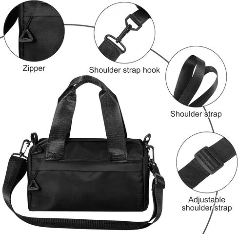 Black Mini Gym Bag, Adjustable Sport Bags Small Duffle Bag with Detachable Strap for Women Men Portable Fitness Shoulder Bags for Sports, Travel and Gym in Saudi Arabia