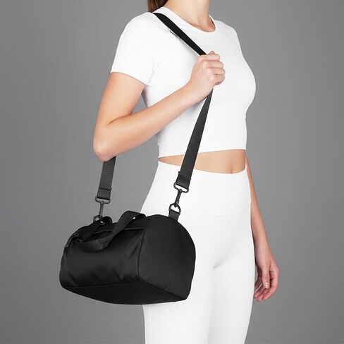 Black Mini Gym Bag, Adjustable Sport Bags Small Duffle Bag with Detachable Strap for Women Men Portable Fitness Shoulder Bags for Sports, Travel and Gym in Saudi Arabia
