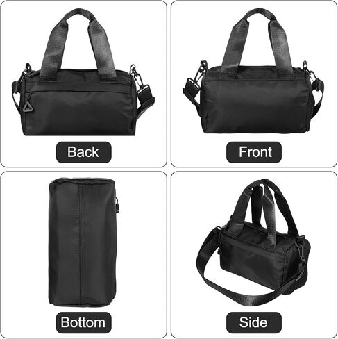 Black Mini Gym Bag, Adjustable Sport Bags Small Duffle Bag with Detachable Strap for Women Men Portable Fitness Shoulder Bags for Sports, Travel and Gym in Saudi Arabia