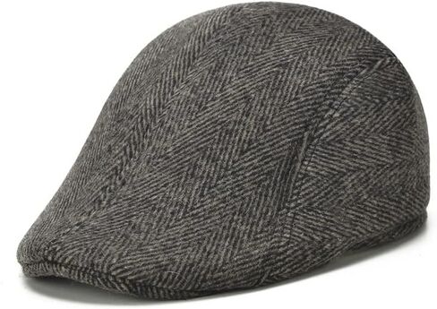 Unisex Brown Flat Cap, Adjustable Tweed Newsboy Style Hat, Classic Duckbill Design for Casual Outdoor and Daily Fashion Wear in Saudi Arabia