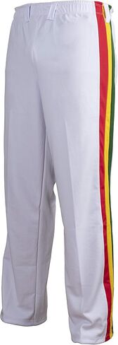 JL Sport Authentic Brazilian Capoeira Martial Arts Pants - Unisex/Children's (White, Jamaican, Reggae Themed) 11-12 Yrs in Saudi Arabia