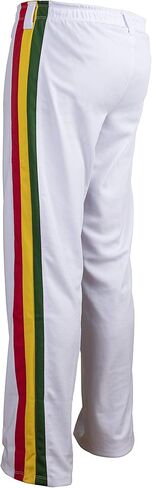 JL Sport Authentic Brazilian Capoeira Martial Arts Pants - Unisex/Children's (White, Jamaican, Reggae Themed) 11-12 Yrs in Saudi Arabia