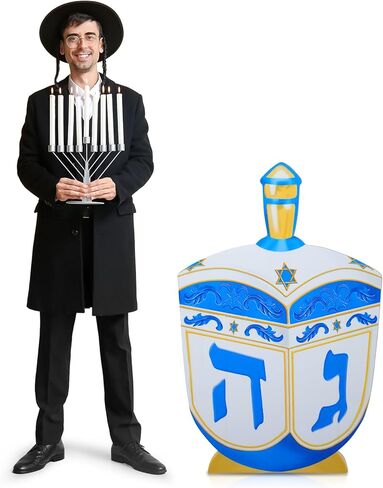 Amyhill 3.5 قدم Hanukkah Dreidel من الورق المقوى الوقوف انقطاع حجم الحياة الدينية Dreidel الوقوف من الورق المقوى Hanukkah مهرجان اليهودي الديكور خلفية الصورة الدعامة لديكور عطلة اليهودية in Kuwait