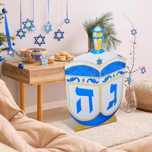 Amyhill 3.5 قدم Hanukkah Dreidel من الورق المقوى الوقوف انقطاع حجم الحياة الدينية Dreidel الوقوف من الورق المقوى Hanukkah مهرجان اليهودي الديكور خلفية الصورة الدعامة لديكور عطلة اليهودية in Kuwait