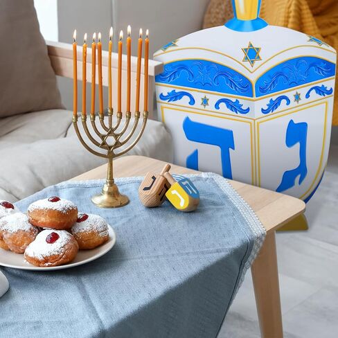 Amyhill 3.5 قدم Hanukkah Dreidel من الورق المقوى الوقوف انقطاع حجم الحياة الدينية Dreidel الوقوف من الورق المقوى Hanukkah مهرجان اليهودي الديكور خلفية الصورة الدعامة لديكور عطلة اليهودية in Kuwait