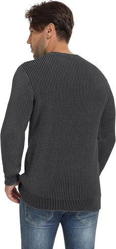 NITAGUT Men's Crewneck Sweater Soft Casual Classic Pullover Washed Knitwear Sweaters with Ribbing Edge in Saudi Arabia