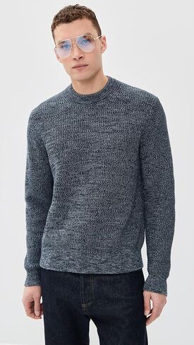 Madewell Men's Marled Cotton Shaker Stitch Crewneck Sweater in Saudi Arabia