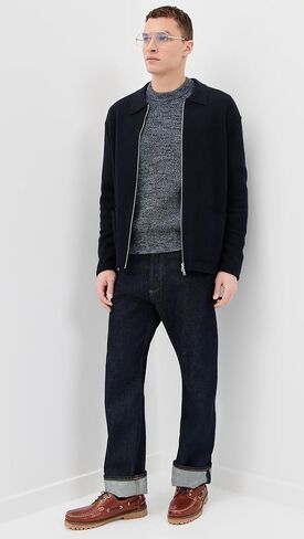 Madewell Men's Marled Cotton Shaker Stitch Crewneck Sweater in Saudi Arabia